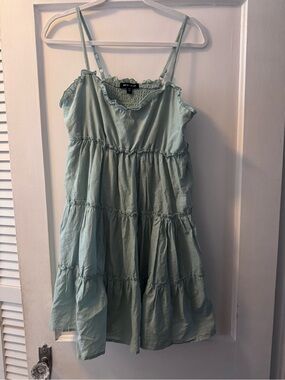 Women’s Mint Green Tiered Mini Dress by